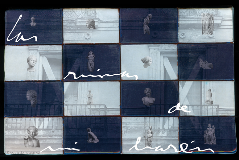 Mis musas romanas, griegas y Susan Gontard,sobre una fachada en ruinas y la cerámica de Jennifer Brinton.